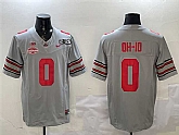 Men's Ohio State Buckeyes #0 OH-IO Grey 2025 CFP Final With National Champions Patch F.U.S.E. Vapor Limited Stitched Football Jersey,baseball caps,new era cap wholesale,wholesale hats